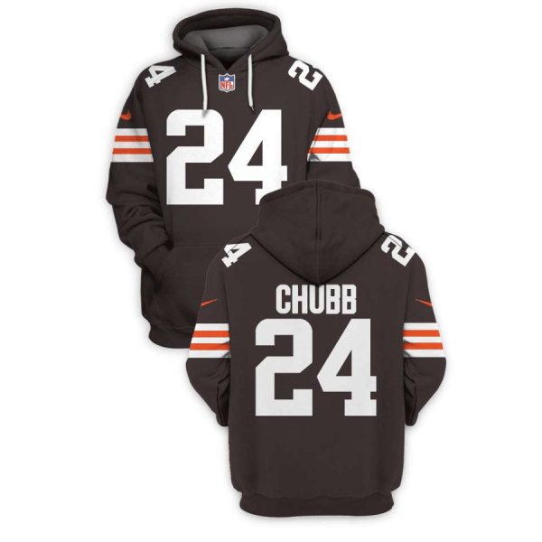 Men's Cleveland Browns Active Player Custom 2021 New Brown Pullover Hoodie